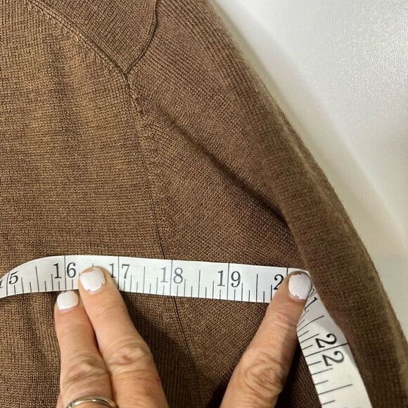 Brooks Brothers Brown Merino Wool Blend V-Neck Sweater - Picture 7 of 10